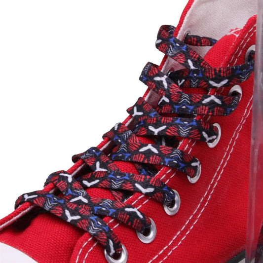 Wild Printed Boot Laces Flat Single Layer Network Printing Shoelaces Korean Version For Men Women