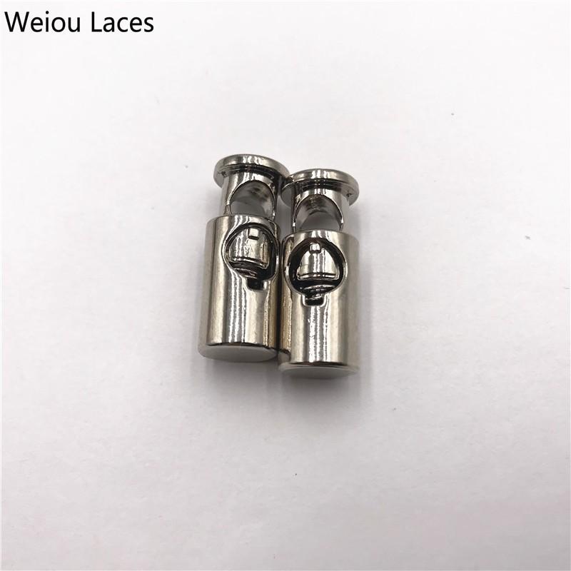 Weiou 2pcs/1Set Shoe Buckle Stoppers Shoelaces Metal Lock Zinc Alloy Single Hole Spring Buckle For