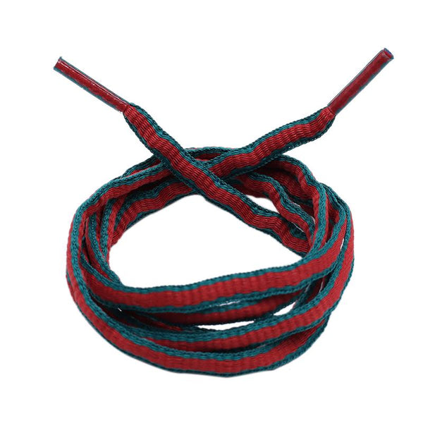 6mm Oval Plastic Tips Two-tone Shoestrings Green Red Polyester Shoelace Semi circular Sports Laces