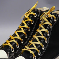 Weiou Official Lace 5MM Metallic Yarn Flat Shoelace Black/Dark Gold String Fashion Men Women Sneaker