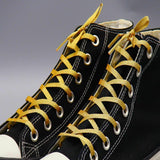 Weiou Official Lace 5MM Metallic Yarn Flat Shoelace Black/Dark Gold String Fashion Men Women Sneaker