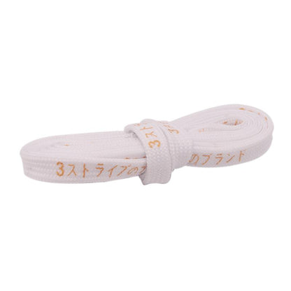 Weiou Silk Screen Printing Shoelaces Double Polyester Laces With Golden Japan Katakana Letter Men