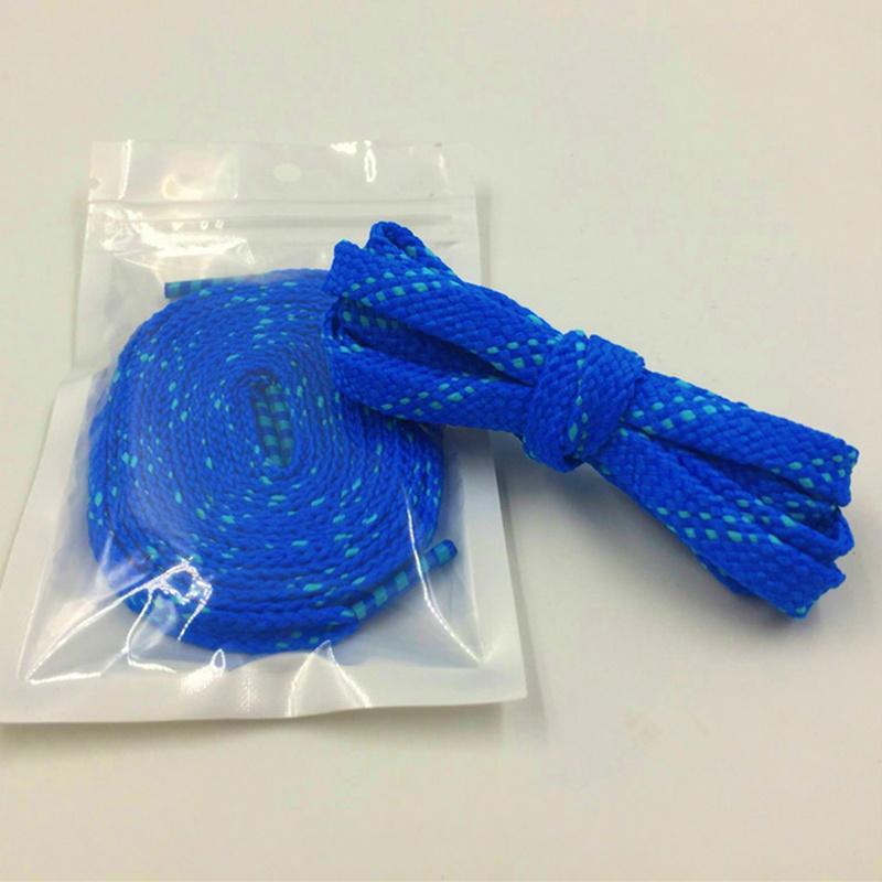 Marine Style 1CM Double Colors Shoelaces Blue Navy Flat Shape Polyester Shoelaces Be Suit For Canvas