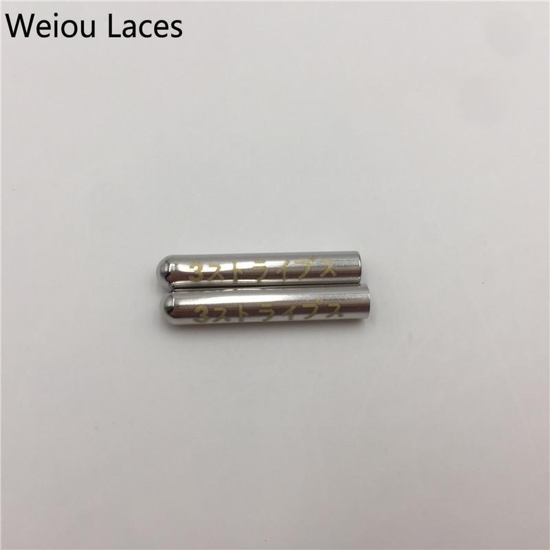 Weiou 4pcs/1Set 3.8x22mm Silver Gold GunBlack Rose Gold Seamless Metal Aglets With Lasering Japanese