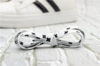 8MM Black White X Symbol Top Shoelaces Men Women Sneakers Canvas High Quality Cords Wide Ropes For