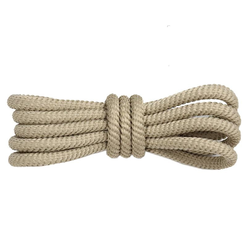 Weiou Classical Solid Shoelaces 0.45cm Round Khaki Color Spiral Polyester Shoe Laces For Adults