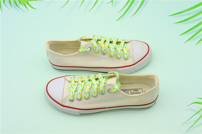 Men Women Canvas 2021 8MM Sneaker Flat Cute Cord Heat Transfer Pineapple Printing Hat Ropes 140CM