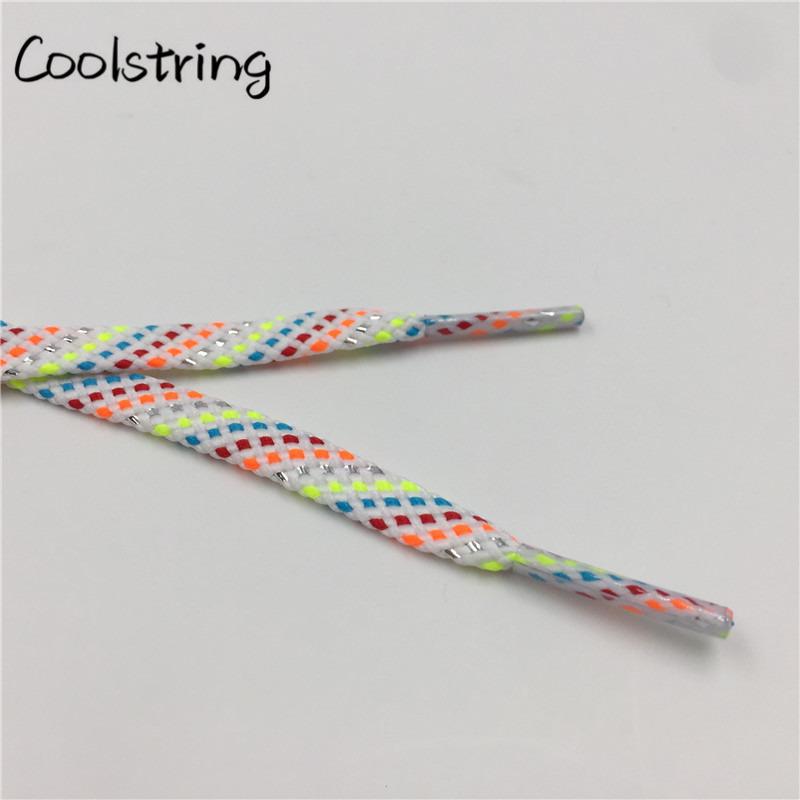 New Arrival 7mm Flat Glitter Metallic Shoe Strings Laces Novelty Unique Dress Shoelaces For Martin