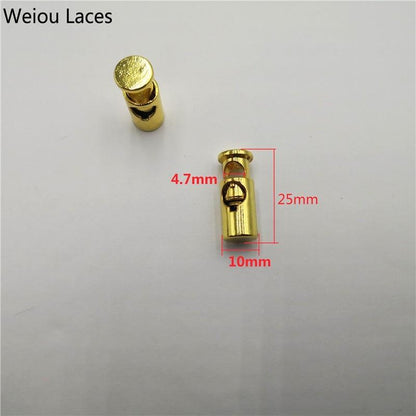 Weiou 2pcs/1Set Shoe Buckle Stoppers Shoelaces Metal Lock Zinc Alloy Single Hole Spring Buckle For