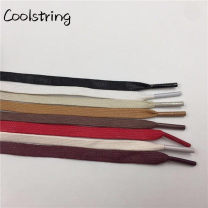 Waxed Cotton Flat Shoe Laces Leather Waterproof Mens Martin Boots Shoelace Casual Dress Coloured