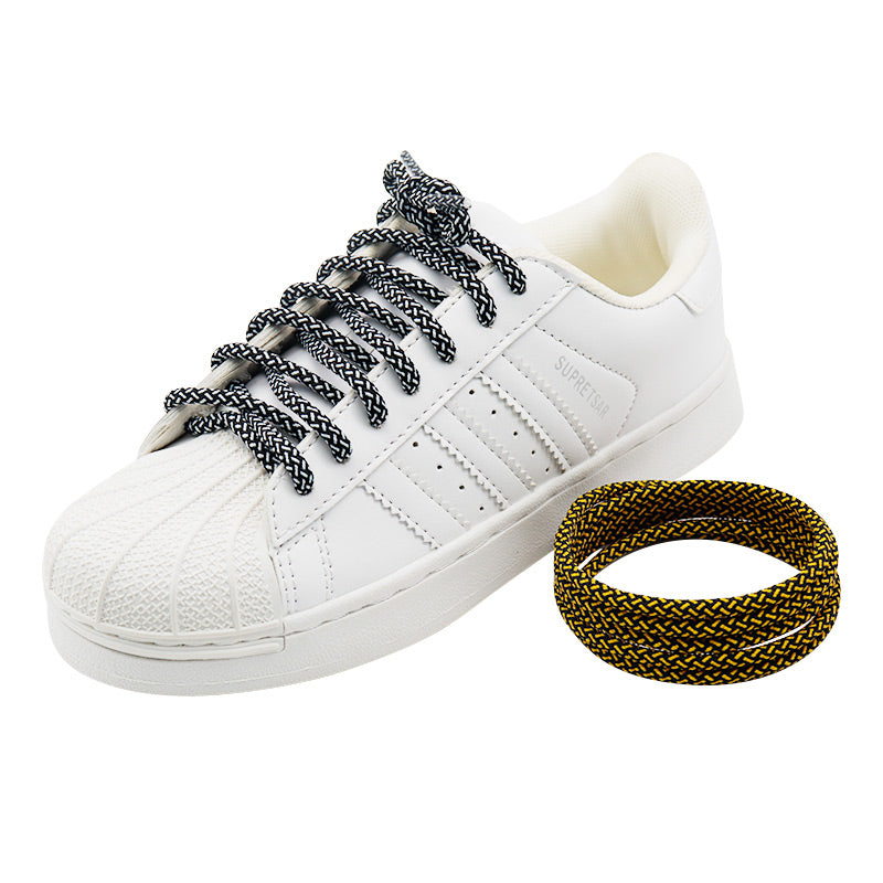 Weiou Brand New Polyester Rope Outdoor Climbing vintage Pure Color Round Two Color Shoelaces For Casual Sneakers Shoes