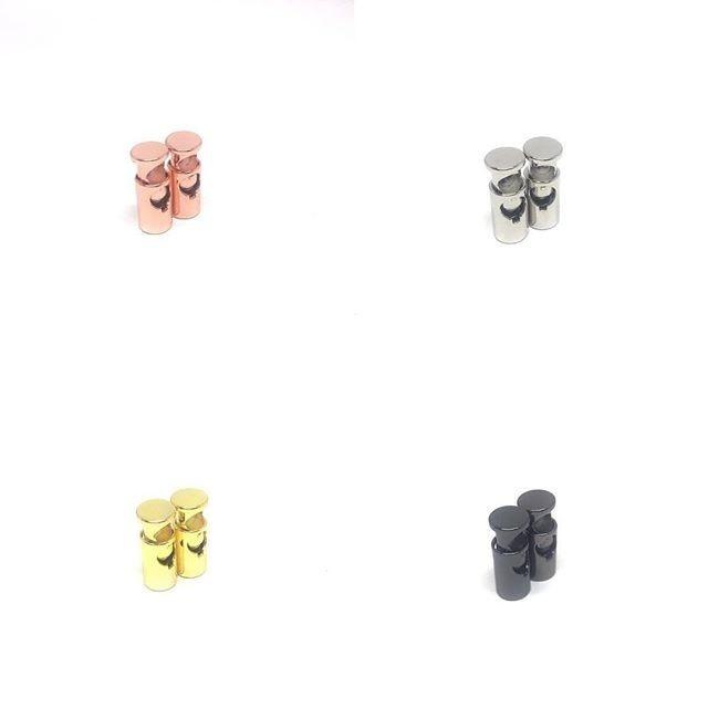 2pcs/Set METAL Cord Locks Spring Stopper Toggle Lock Ends Shoe Buckle Stoppers Shoelaces Rope Alloy