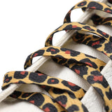 Weiou 0.8 Cm Flat Custom Shoe Laces Leopard Print Designer Shoelaces For Children Women Sneakers