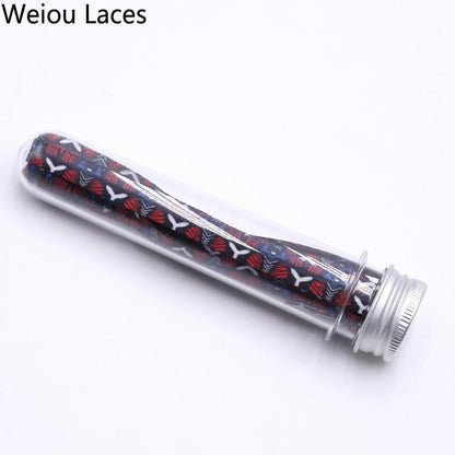 Weiou 7mm Flat Single Layer Network Laces Sublimation Heat Transfer Digital Print White Red Printed