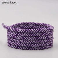 Weiou Exclusive Spiral HUMAN RACE Round Rope Laces 4.5mm Width Two Color Blend Featuring Transparent