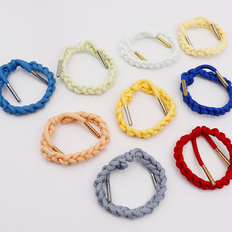 Weiou Manufacturer Fashion Accessories Polyester And Metal 15 Color Optional Braided Bracelet