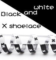 8MM Black White X Symbol Top Shoelaces Men Women Sneakers Canvas High Quality Cords Wide Ropes For