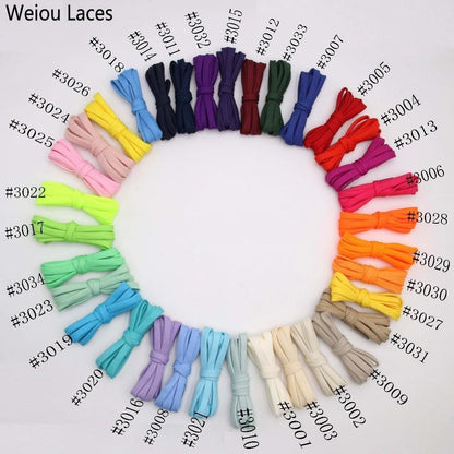 Weiou Basics Flat 7mm Laces Colorful Shoelaces Solid Color Polyester Tubular Sneakers Shoestring For