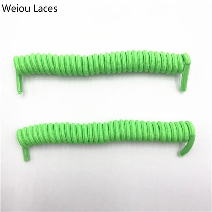 Weiou Spring Curly Stretch Shoelace Lazy No Tie Laces Round Elastic Coiled Shoestrings For Women Men