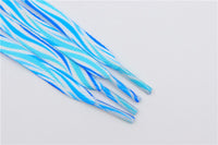 8MM Blue White Striped Ripple Heat Transfer Printing Shoelaces Top Accessories Women Sneaker Ropes