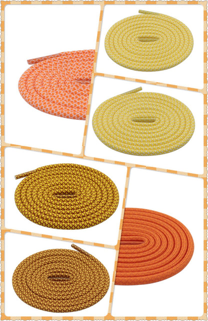 4.5MM Orange Yellow Polyester Lace Men Women Trendy Sneaker Rope 2021 Nice Shoelace For Boots Single