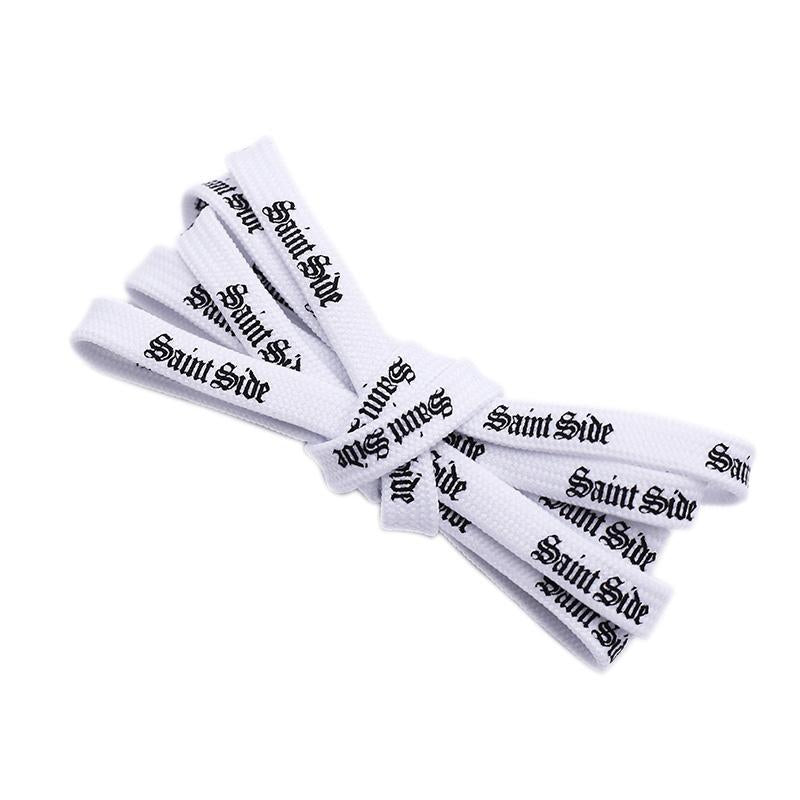 Weiou Personality Printed Letter Shoelaces 0.7 Flat Black And White Women Shoe Laces For Trendy