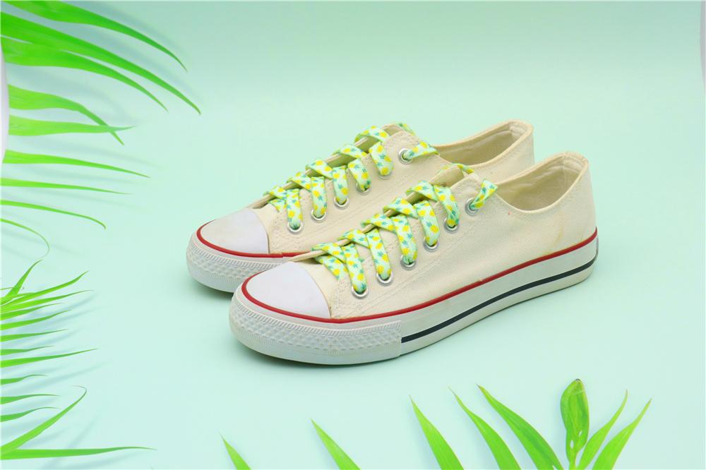 Men Women Canvas 2021 8MM Sneaker Flat Cute Cord Heat Transfer Pineapple Printing Hat Ropes 140CM