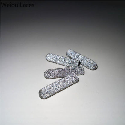 Weiou 4pcs/1Set 3M Reflective Plastic Tips 22mm*5mm Luxury Grey Aglets For Hoodies Laces Shoelaces