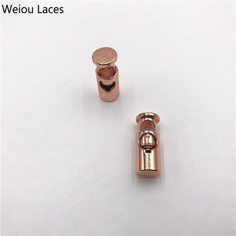 Weiou 2pcs/1Set Shoe Buckle Stoppers Shoelaces Metal Lock Zinc Alloy Single Hole Spring Buckle For