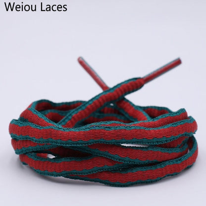 Weiou 6mm Oval Green Red Two Toned Shoelaces Polyester Semicircular Laces Fashion Shoestrings