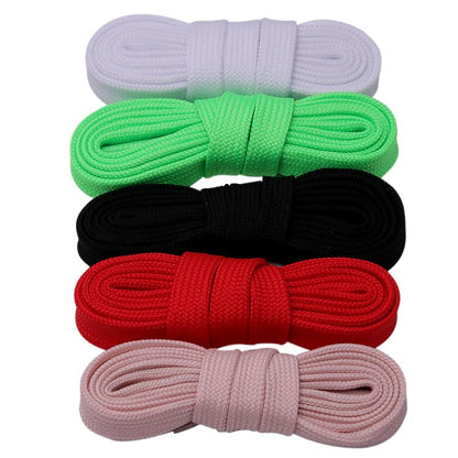 Weiou 1CM Knitted Mesh Laces Wide Solid Color Polyester Cords With Plastic Shoelaces End Casual