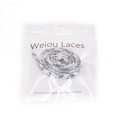 Weiou Adorable Laces 0.9 cm Flat Cotton Shoe Lace Black Shoestring Lovely Carton Women Adults