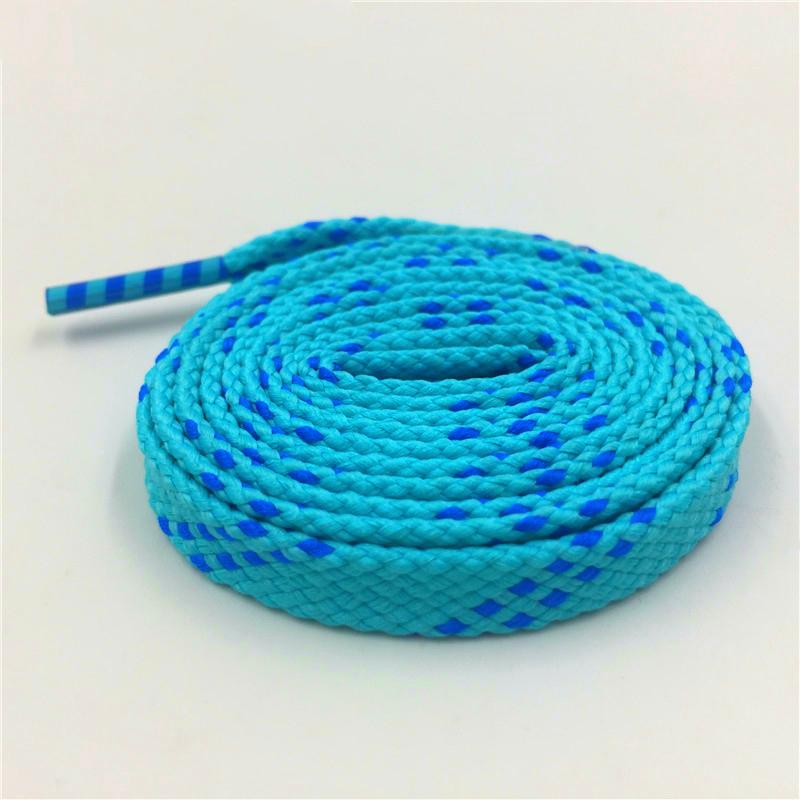 Marine Style 1CM Double Colors Shoelaces Blue Navy Flat Shape Polyester Shoelaces Be Suit For Canvas