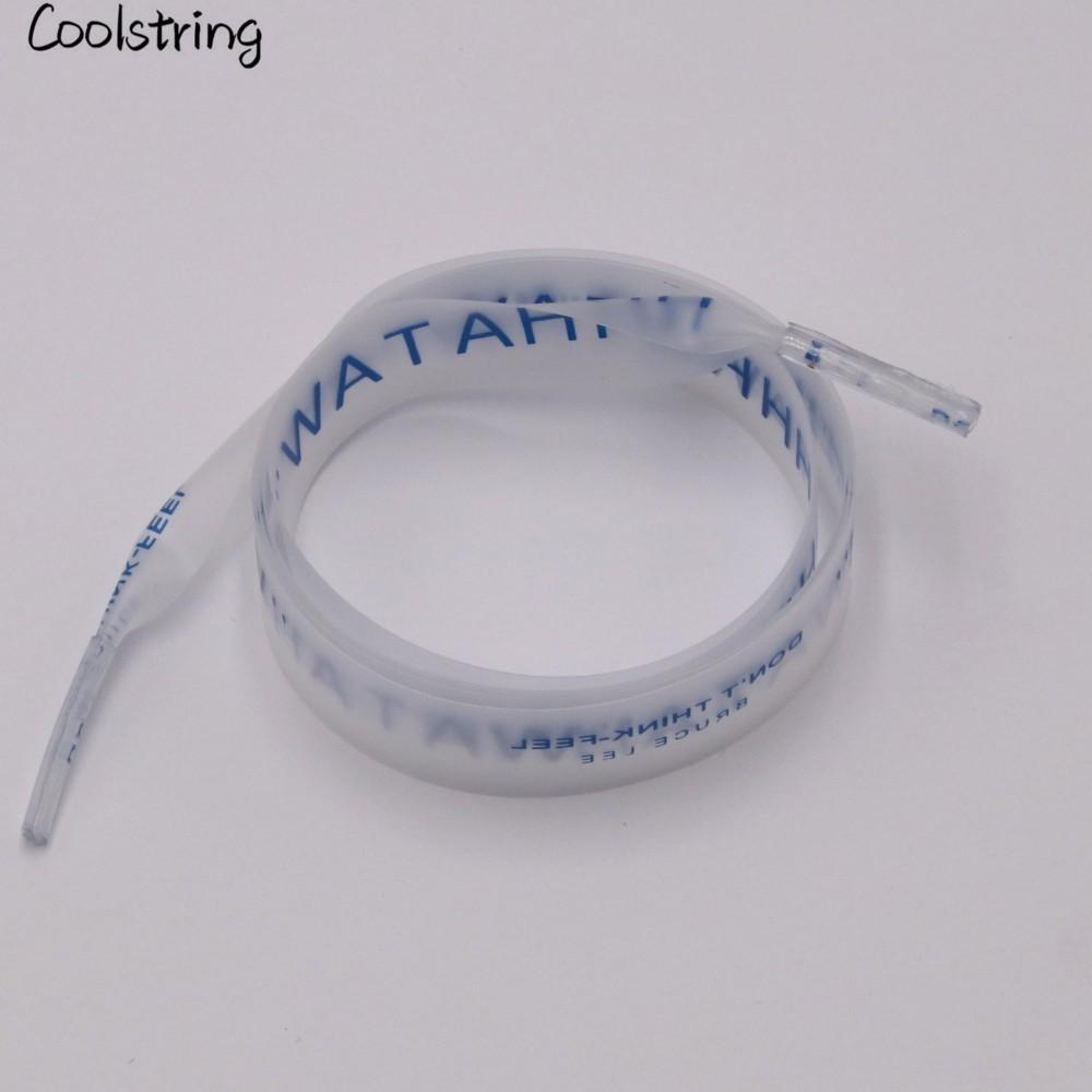 15mm Shoe Accessories Silk Screen Printing Universal PVC Laces Swimming Pant Cord Matte Transparent