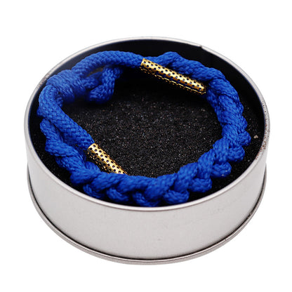 15 Colors Stylish Polyester Bracelet with Glossy Metal Ends for Adjustable Wide Tight Men & Women Personality Couple Accessories  1005005477129521