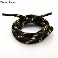 Weiou 6mm Round Rope Laces Black With Colorful Dots Line Yellow Bootlaces Unisex Striped Shoelaces