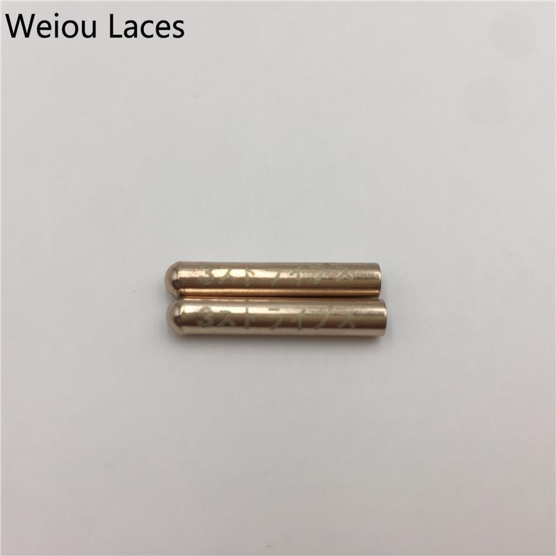 Weiou 4pcs/1Set 3.8x22mm Silver Gold GunBlack Rose Gold Seamless Metal Aglets With Lasering Japanese