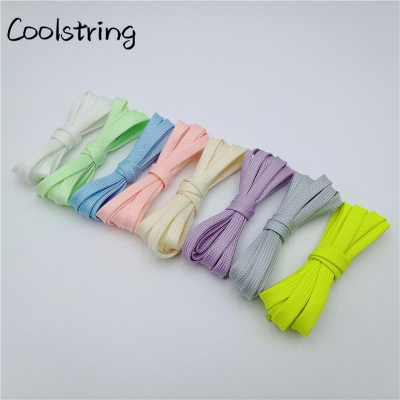 New Arrival Night Shoelace Flat Shoe Laces Luminous Glow In The Dark Athletic ShoeLace 7mm Colorful