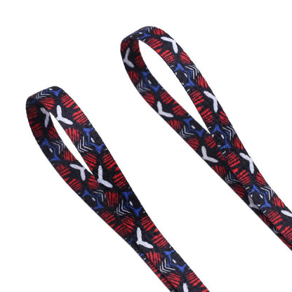 Weiou 7mm Flat Single Layer Network Laces Sublimation Heat Transfer Digital Print White Red Printed