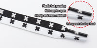 8MM Black White X Symbol Top Shoelaces Men Women Sneakers Canvas High Quality Cords Wide Ropes For