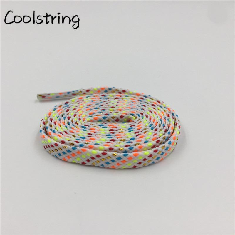 New Arrival 7mm Flat Glitter Metallic Shoe Strings Laces Novelty Unique Dress Shoelaces For Martin