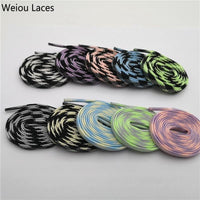 Weiou Trend Personality Sport Men Women Flat Two Tone Glow In The Dark Shoe Laces Luminous Shoelace