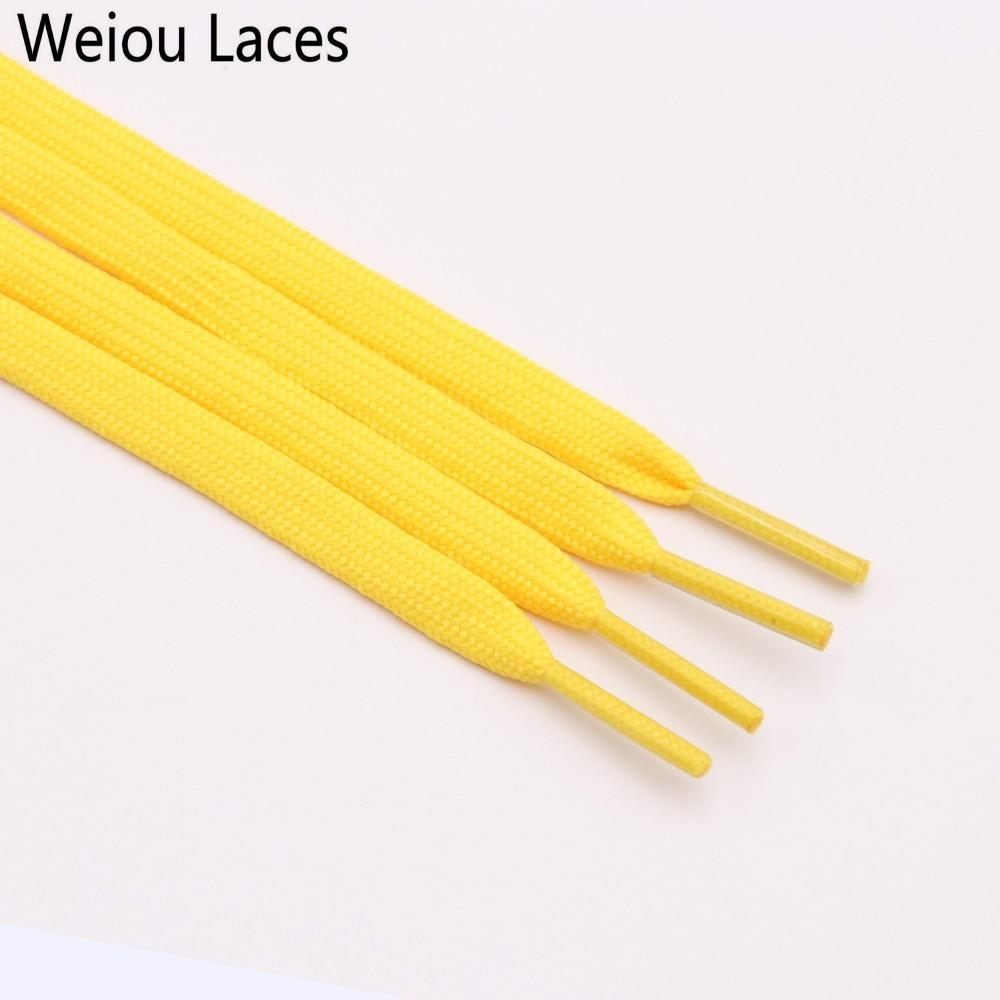 Weiou Basics Flat 7mm Laces Colorful Shoelaces Solid Color Polyester Tubular Sneakers Shoestring For