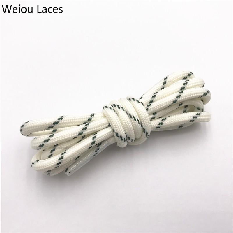 Weiou 4.5mm Round Rope Laces White Grey Cross Grain Two Tone Shoelaces Striped Bootlaces For Hiking