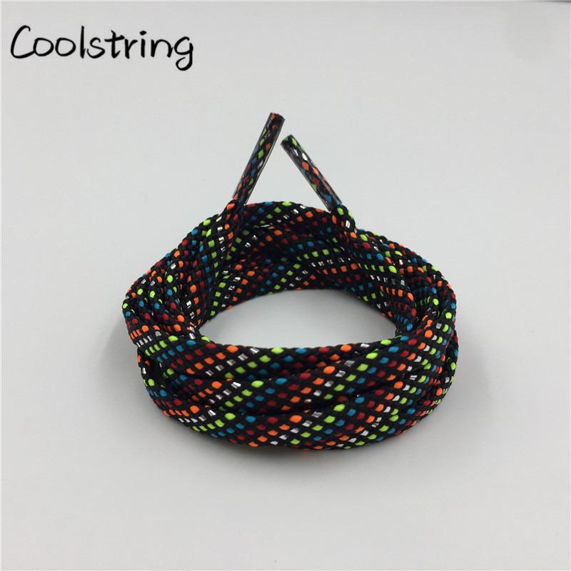 New Arrival 7mm Flat Glitter Metallic Shoe Strings Laces Novelty Unique Dress Shoelaces For Martin