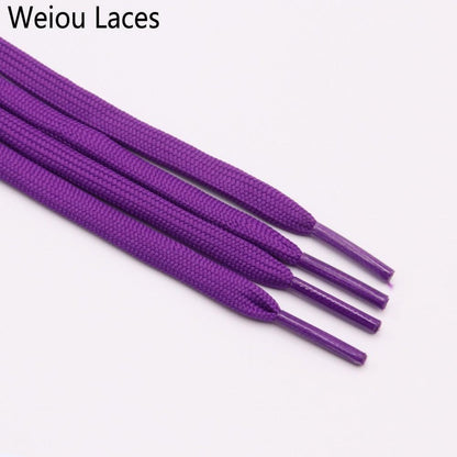 Weiou Basics Flat 7mm Laces Colorful Shoelaces Solid Color Polyester Tubular Sneakers Shoestring For