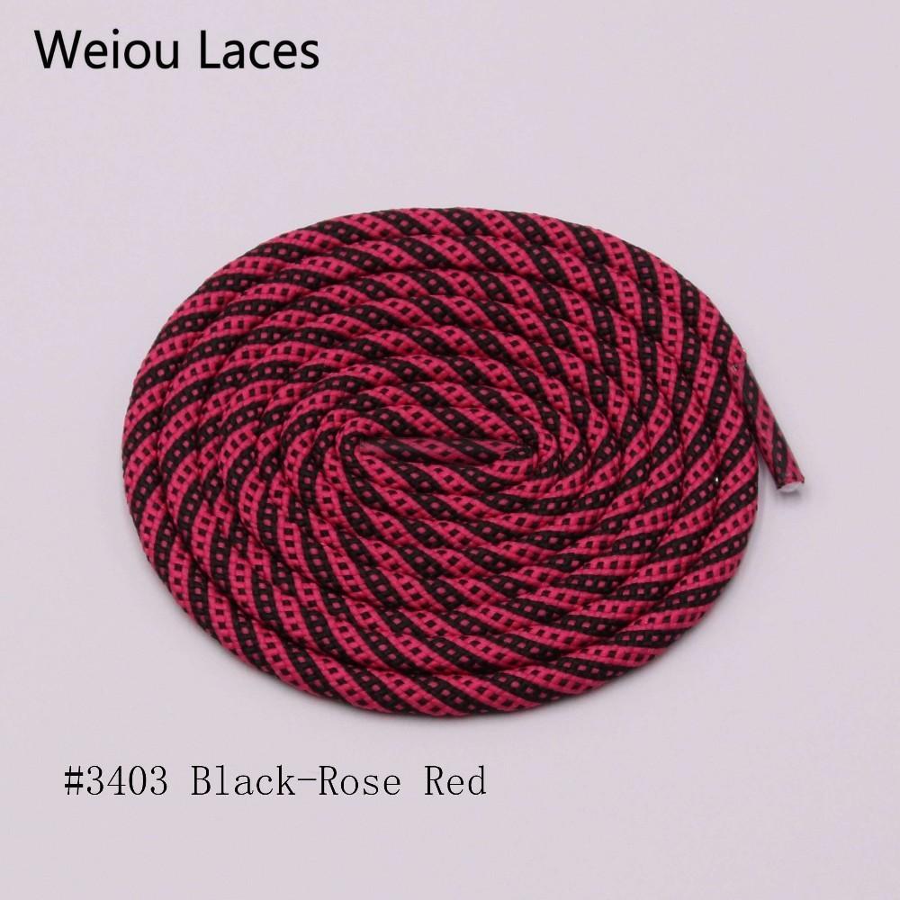 Weiou 5mm Round Type Polyester Two Tone Twill Middle Dot Checkered Laces Exclusive Red White Black