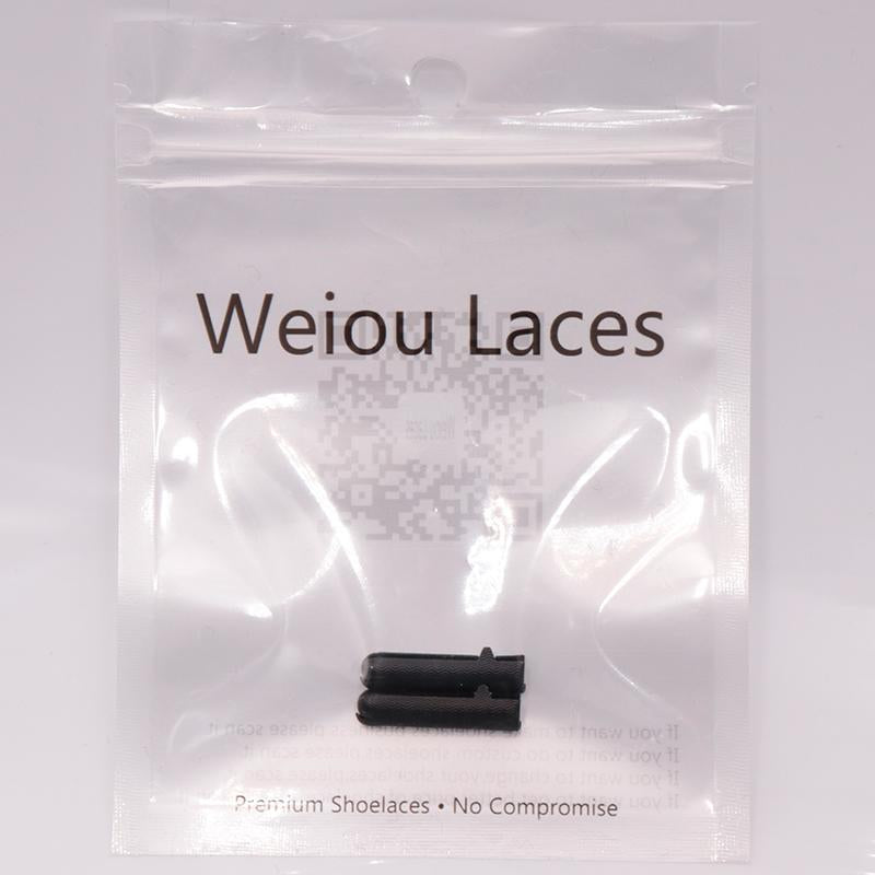 Weiou New Sneaker Aglets 100 pcs/lot 4mm*22mm Gun Black Spiral Pattern Metal Boot Ropes End The