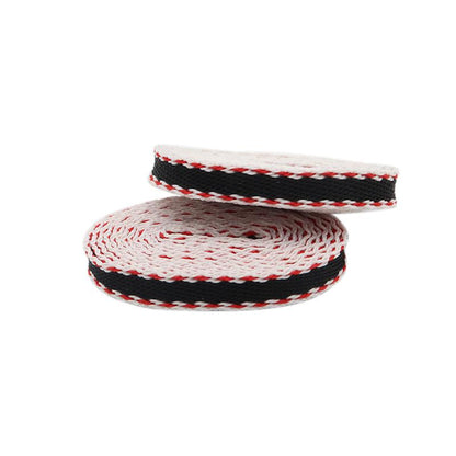 Weiou Simple Style CuteShoelaces 0.8 Cm Flat  Black-white-red Tricolor Polyester Shoe Lace Canvas