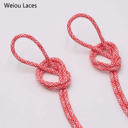 Weiou Exclusive Spiral HUMAN RACE Round Rope Laces 4.5mm Width Two Color Blend Featuring Transparent